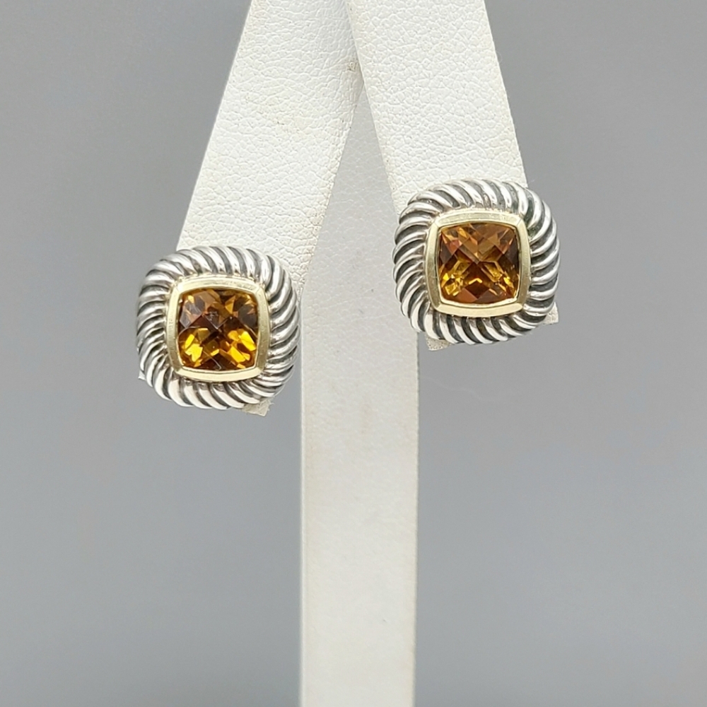 David Yurman Albion Citrine Earrings With Gold
